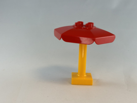 Parasol licht oranje en rood Duplo