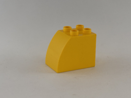 Blok afgeronde kant hoog geel Duplo