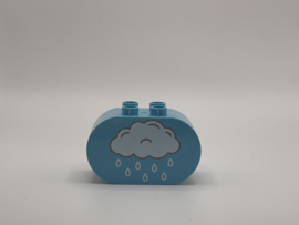 Ovaal blok regen en bewolkt medium azuurblauw Duplo