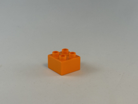 4 nops blok helder licht oranje Duplo