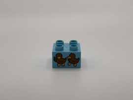 Eendjes op blok medium azuurblauw Duplo
