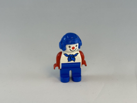Clown blauw met rood en wit Duplo