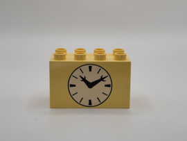 Klok op blok hoog lichtgeel Duplo