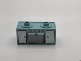 Fornuis lichtblauw met oven Duplo