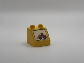 Flitspaal schuin blok geel Duplo