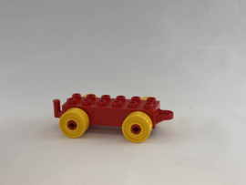 Kar/aanhanger rood geel (oog) Duplo