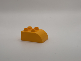 4 nops blok met afgeronde hoek licht oranje Duplo