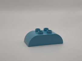 Blok 2x4 met gebogen zijkanten azuurblauw Duplo