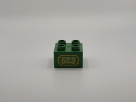 Cijfer 523 op blok groen Duplo
