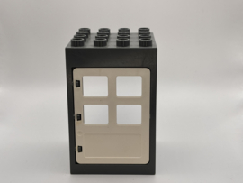 Kozijn donkergrijs met deur wit 4x4 Duplo
