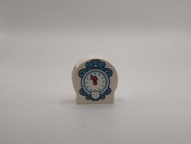 Blok rond 2 nops wit klok blauw Duplo