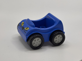 Raceauto met ogen blauw met grijze velg Duplo
