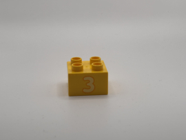 Cijfer 1 op blok geel Duplo