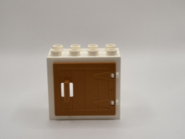 Kozijn wit met raam / staldeur lichtbruin 2x4 Duplo
