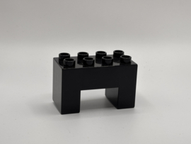 8 nops blok hoog met uitsparing aan de onderkant zwart Duplo