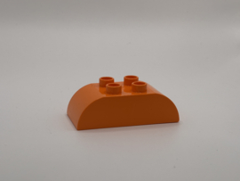 Blok 2x4 met gebogen zijkanten oranje Duplo