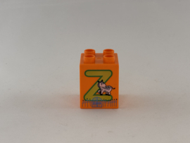 Blok 4 nops hoog oranje Z Duplo