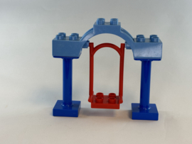 Trapeze schommel blauw met rood Duplo