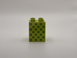 Stippen op blok hoog limoengroen Duplo
