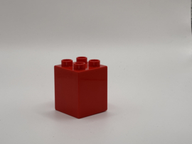 4 nops blok hoog  rood Duplo