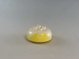 Bovenkant taart of ijs geel wit Duplo