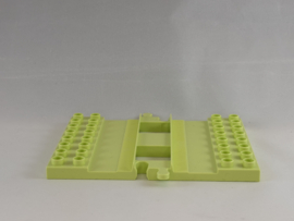 Treinrails met platen aan de zijkant geelgroen Duplo