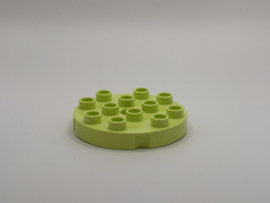 Plaat rond limoengroen met opening in het midden Duplo