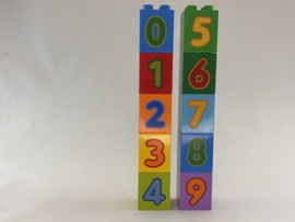 Blok 4 nops hoog getallen 0 t/m 9 Duplo
