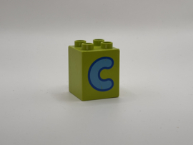 C op blok hoog limoengroen Duplo