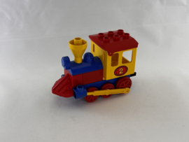 Duwtrein / locomotief blauw geel rood  Duplo