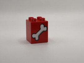 Bot op blok hoog rood Duplo