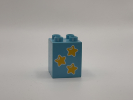 Sterren op blok hoog medium azuurblauw Duplo