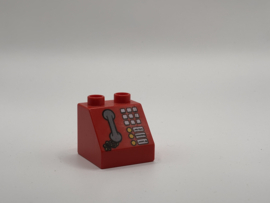 Telefoon op schuin blok rood Duplo