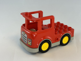 Brandweertruck / brandweerwagen met grijs onderstel Duplo