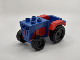 Tractor blauw / rood Duplo