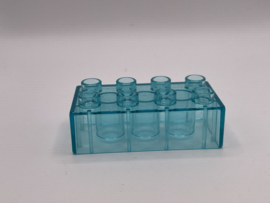 8 nops blok doorzichtig blauw Duplo