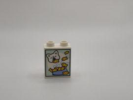 2 nops blok hoog wit kattenvoer Duplo