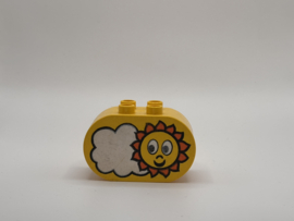 Ovaal blok zon en wolk geel Duplo