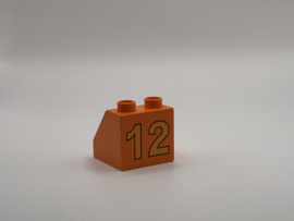 12 op schuin blok oranje Duplo