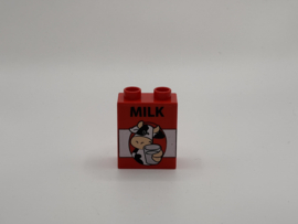 2 nops blok hoog rood  melk en koe Duplo