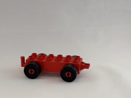 Kar/aanhanger rood zwart Duplo