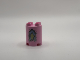 Torentje blok / paal met raam roze Duplo
