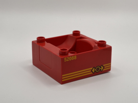 Kist / bak rood voor trein of wagon met gele opdruk  Duplo