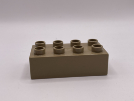8 nops blok donker beige / taupe  Duplo