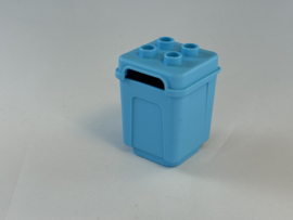 Vuilnisbak / afvalcontainer azuurblauw Duplo
