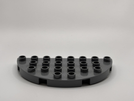 Plaat half rond donker grijs Duplo