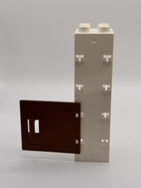 Pilaar wit met staldeur Duplo