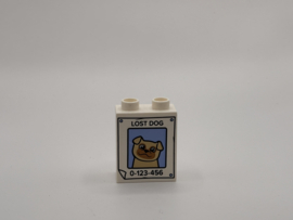 2 nops blok hoog wit lost dog Duplo