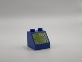 Batwing (Batman) op schuin blok blauw Duplo