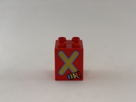 Blok 4 nops hoog rood X Duplo